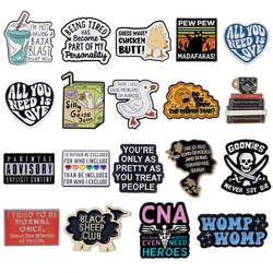 Beauty Pattern Quotations Badges on Backpack Enamel Pin Lapel Pins for Backpacks for Women Metal Fashion Jewelry Accessories