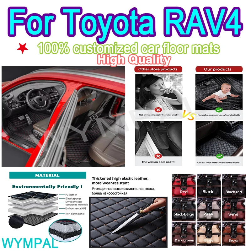 

Luxury Car Floor Mats For Toyota RAV4 2009 2010 2011 2012 2013 Auto Leather Men Full Custom Automotive Interior Mats interior