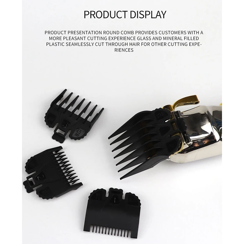 8 Pcs Hair Clipper Limit Comb Guide Attachment Size Barber Replacement 1.5/3/4.5/6/10/13/19/25Mm