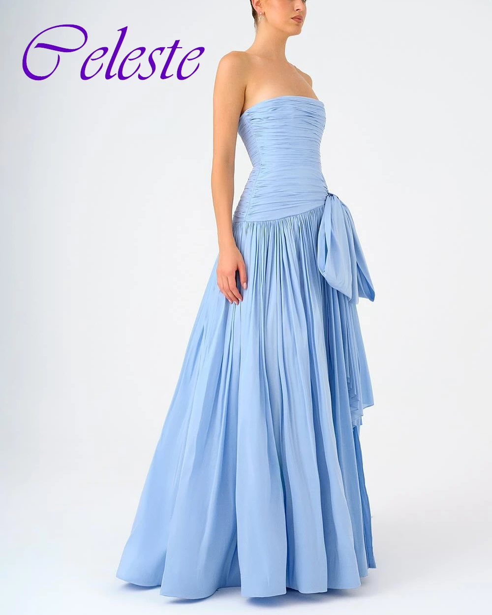 Customized Graceful Jersey Strapless A-Line Evening Dress Classic Sleeveless Prom Dresses Sexy Backless Special Occasion Gowns