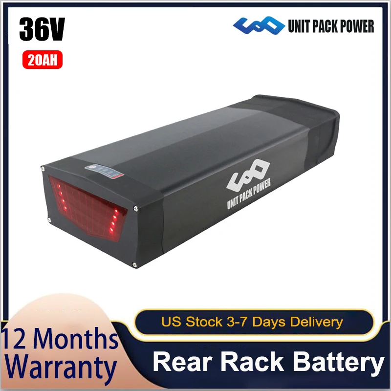 18650 Rear Rack eBike Battery 48V 20AH 30A 50A BMS Electirc Bicycle Bateria for 250W 500W 750W 1000W 1500W Motor