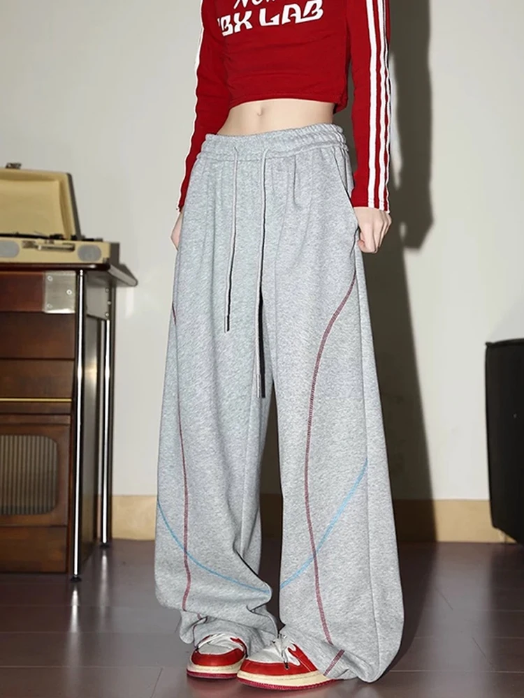 Pantaloni a gamba larga a gamba dritta con nappa Pantaloni casual dalla vestibilità ampia per uomo e donna Autunno Faion Brand Bell Bot