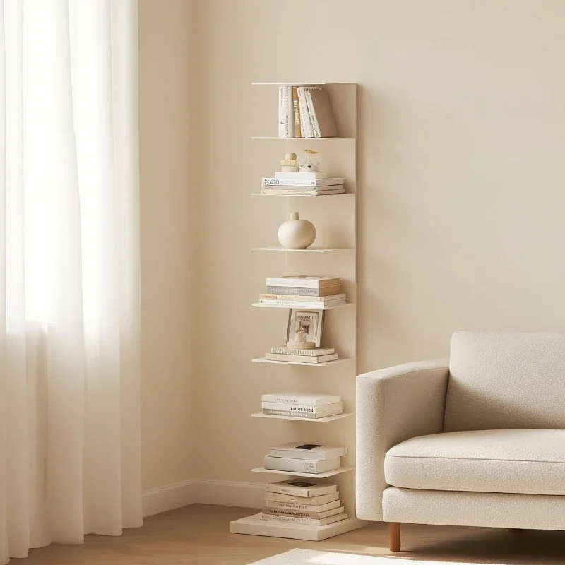 Floor-to-ceiling invisible corner bookcase Integrated multi-layer shelf against the wall Vertical children's