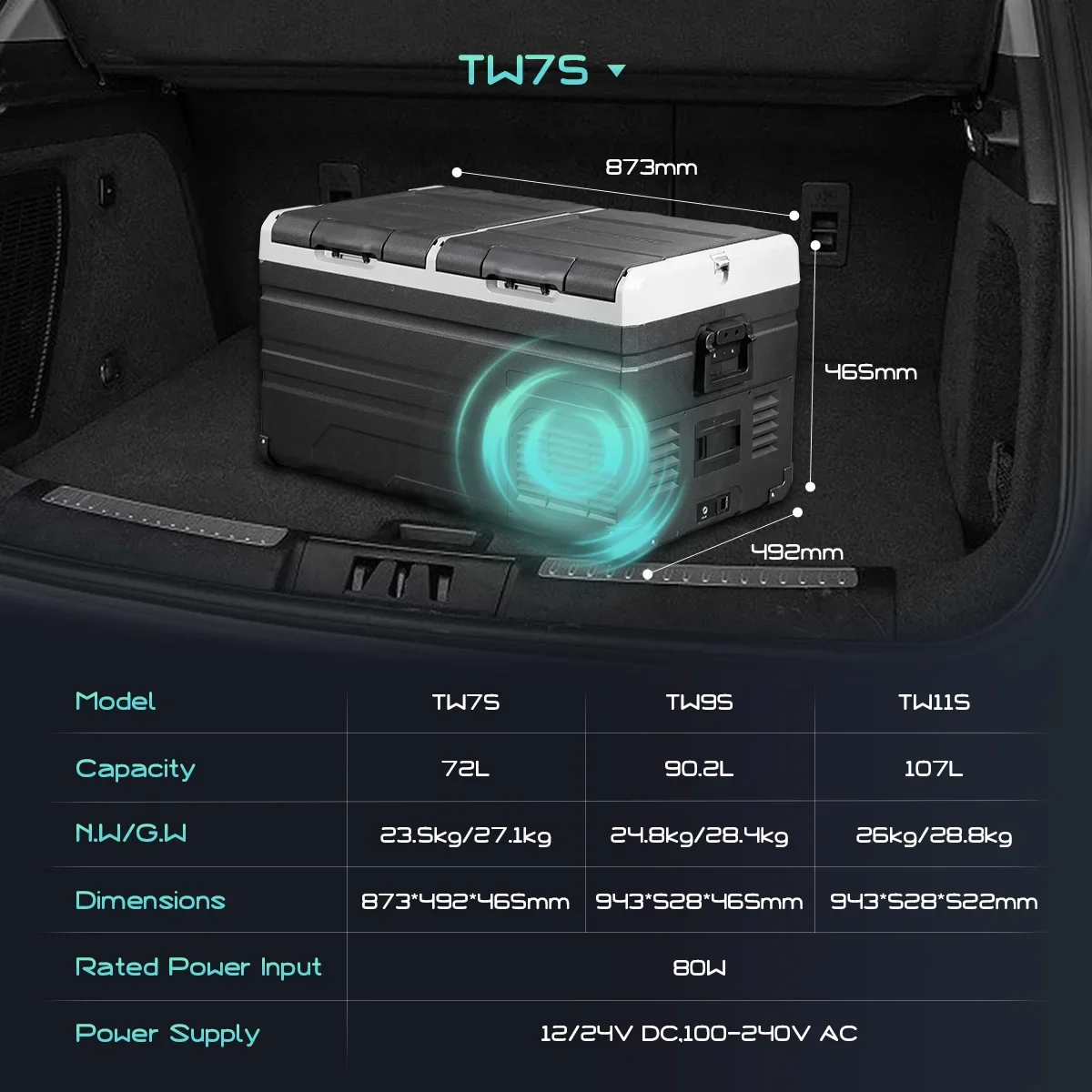 Fridge Freezer 12v Portable  AC DC Dual Use Compressor Freezer Electric Outdoor Cooler Camping Refrigerator