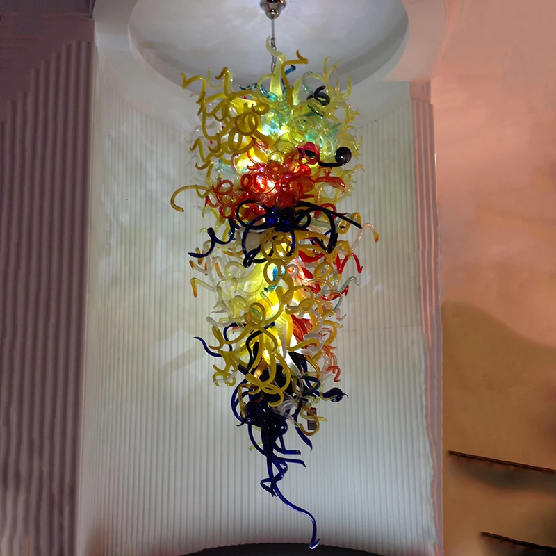 Free Air Freight European Stylish Chihuly Handmade Blown Glass Lamps Long Antique French Chandelier Lamp