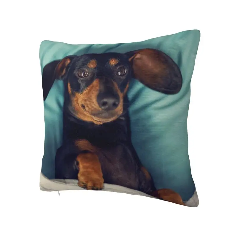 Dachshund Throw Pillow Case Home Decorative Cute Badger Sausage the Wiener Dog Cushions Cover For Sofa Polyester Pillowcase