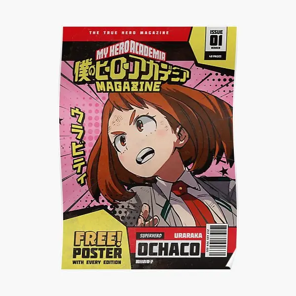 Bnh Academia Magazine Uraraka Ochaco  Poster Decoration Home Modern Funny Decor Picture Wall Room Mural Painting Art No Frame