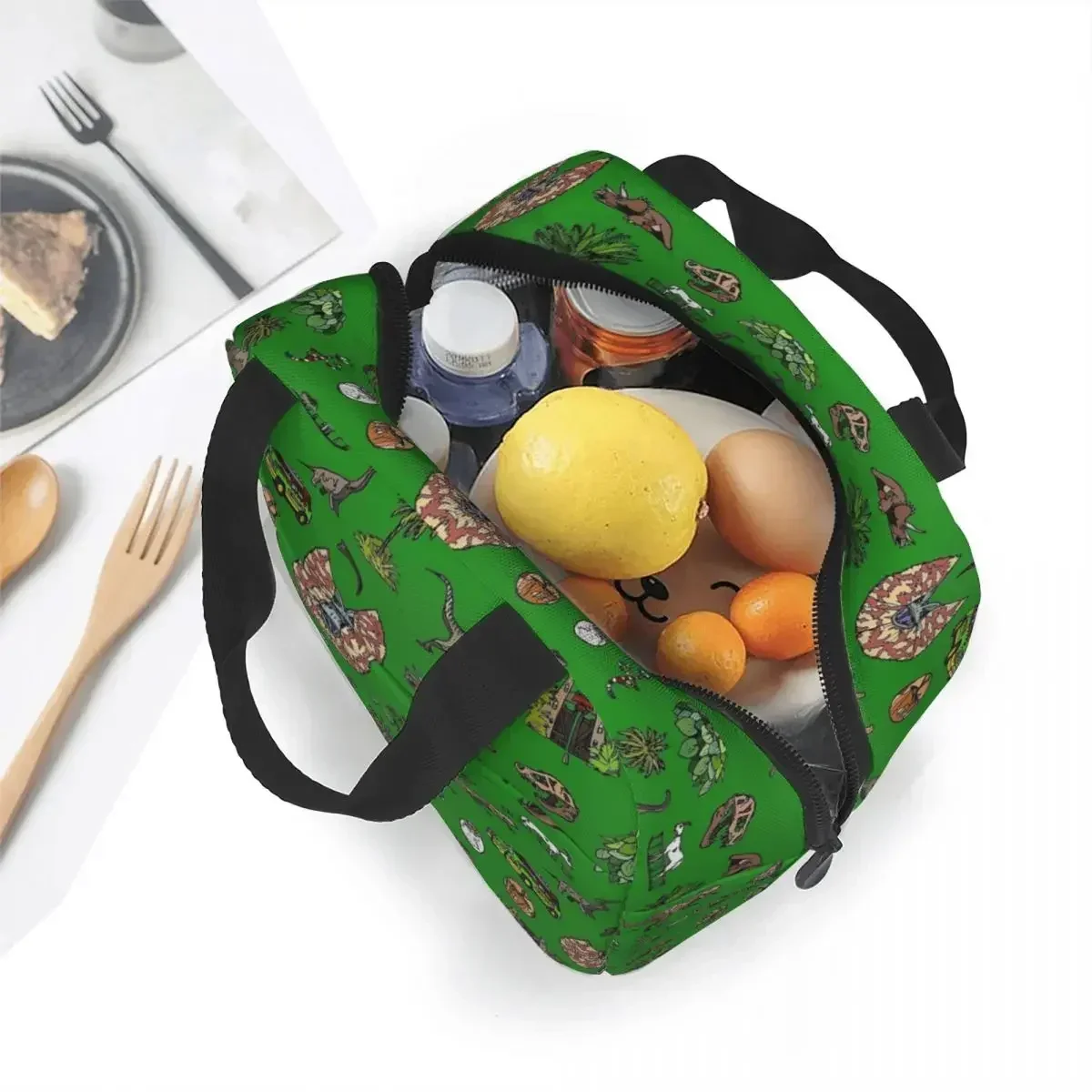 Jurassic Motive Rex Dinosaur Insulated Lunch Bag High Capacity Reusable Cooler Bag Lunch Box Tote Office Travel Food Handbags