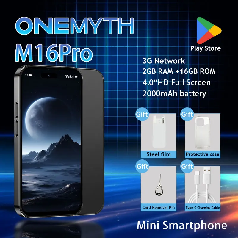 ONEMYTH M16 Pro Mini Android Smartphone 4.0-inch Dual SIM 2GB RAM+16GB ROM Bluetooth+WIFI Multi Color Portable Phone