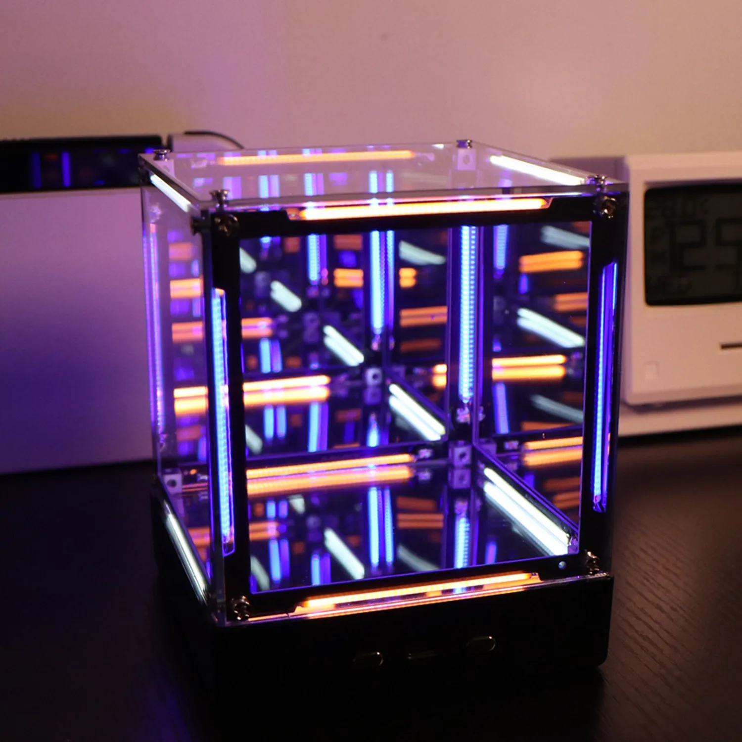 4D Hypercube LED Night Light DIY Wireless Table Lamp for Gamer Room Decor  Acrylic Cube Desk Ornament  Action Figure Display Box