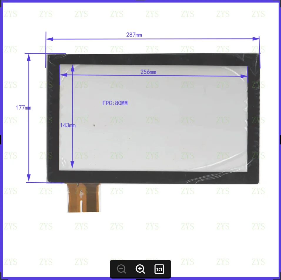 ZhiYuSun  Touch Screen  XWC2863   287mm*177mm 10.1inch  glass for industry applications 287*177 for GPS 2863