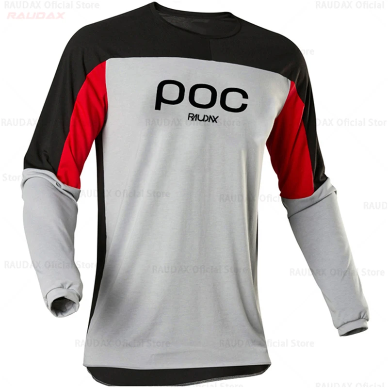 RAUDAX POC Sports Team Downhill Jerseys 2023 Long Sleeves MTB Bike Shirts Offroad Motorcycle Jersey Motocross Sportwear Clothing