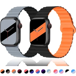 Sports Silicone Strap for Apple Watch Ultra 49mm 10 42mm 46mm Magnetic Replace Band for Iwatch 9 8 7 6 5 4SE 45mm 41mm 44mm 40mm