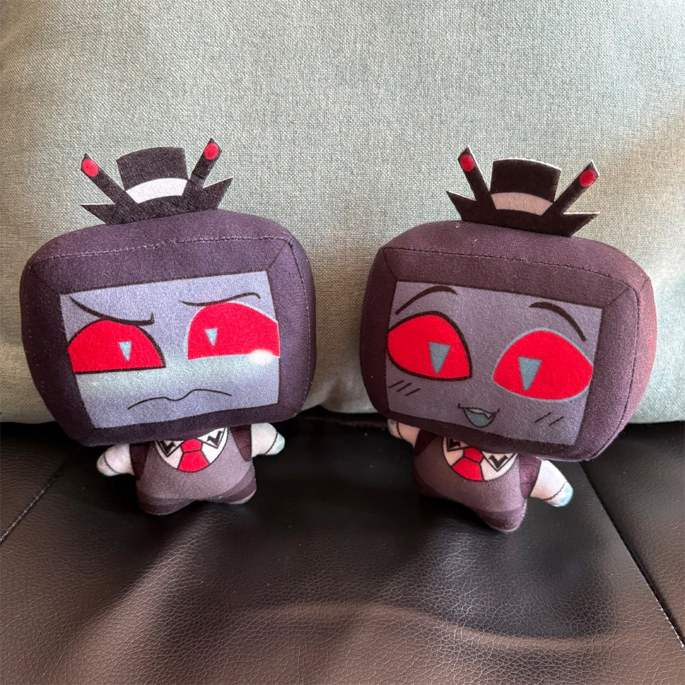 Lovely Cry or Smile Style Anime 3V Vox Plush Toy Bag Keychain Funny Animation Hazbin Hotel Character Figure Plushie Pendant Doll
