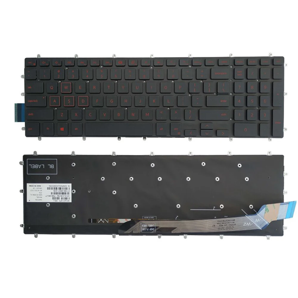 New US Keyboard For Dell Inspiron 7567 7566 7577 7587 7570 7580 Laptop English Layout Blue/Red/White Backlit