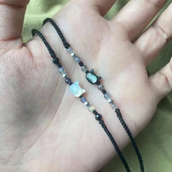 Natural Moonstone Obsidian Bracelets Fidget Bracelet Handmade Couple Cute Black White Cat Bracelet Accessories Jewelry