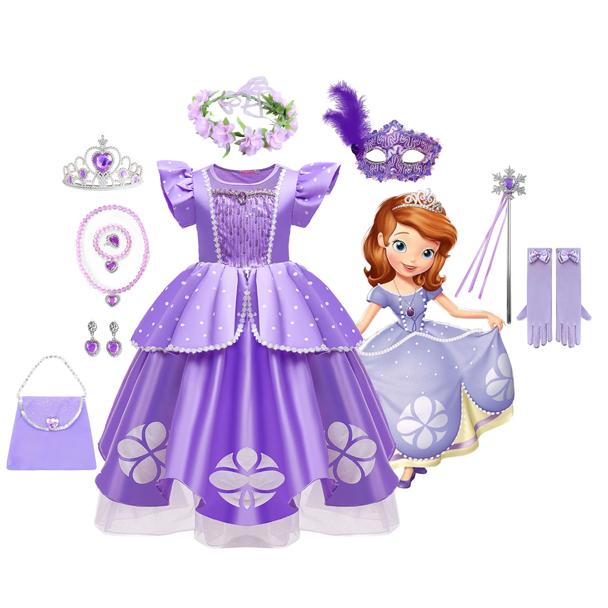 

LSYXH Little Girls Sofia the First Princess Sofia Birthday Party Cosplay Halloween Fancy Easter Dress