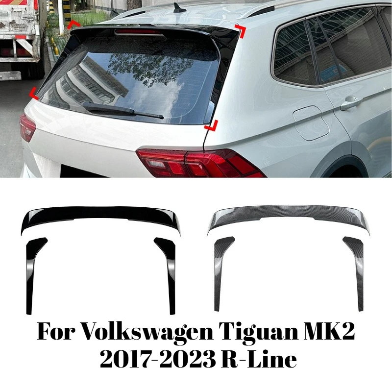 Spoiler Kit For Volkswagen Tiguan MK2 2017-2023 R-Line Style Rear Roof Side Spoiler Car Accessories Styling Tuning Parts