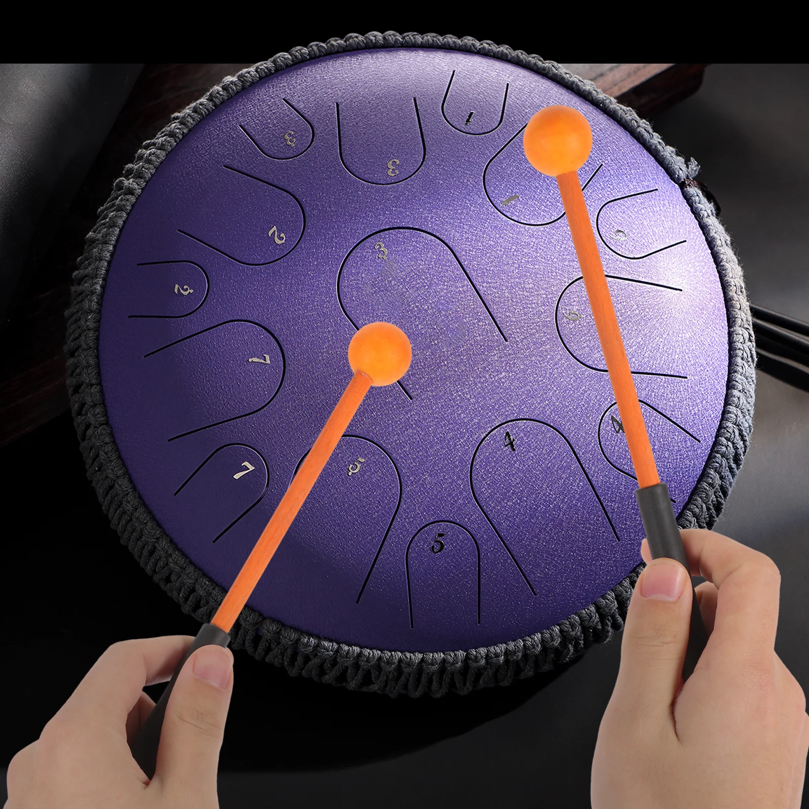 

1Pair Percussion Mallets Wooden Handle Rubber Head Optimal Comfort Accuracy Unique Design Visual Appeal Xylophone Mallets