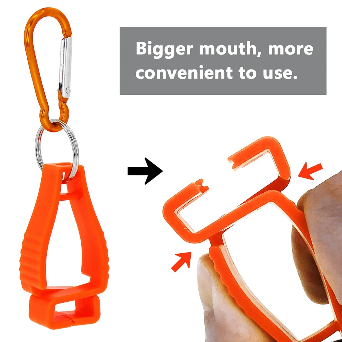 Glove Clips for Work Glove Holders Glove Belt Clip with Metal Carabiners for Construction Worker Guard Labor(Orange)