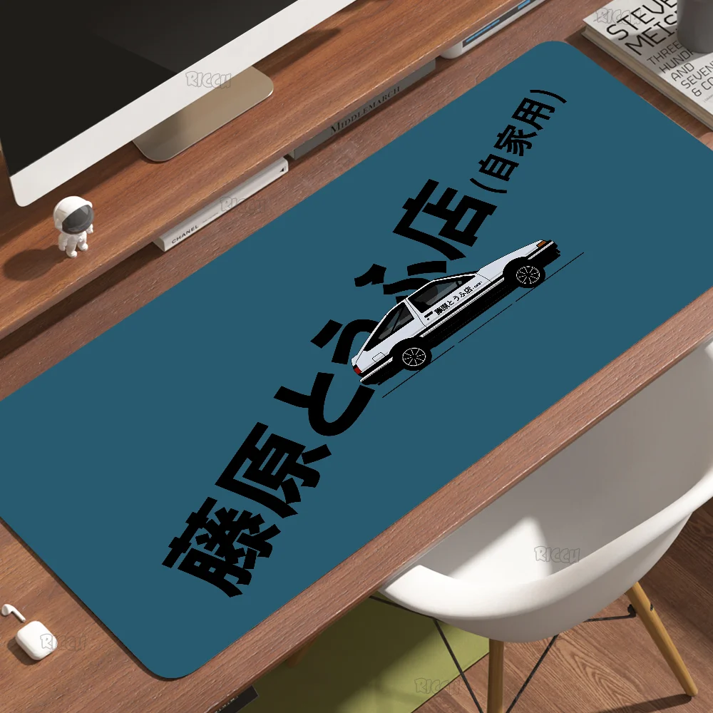 Initial D Big Mousepads Rubber Keyboard Table Carpet Desk Mat 400x900 Black and White Company Mouse Pad HD Office Art For Gifts