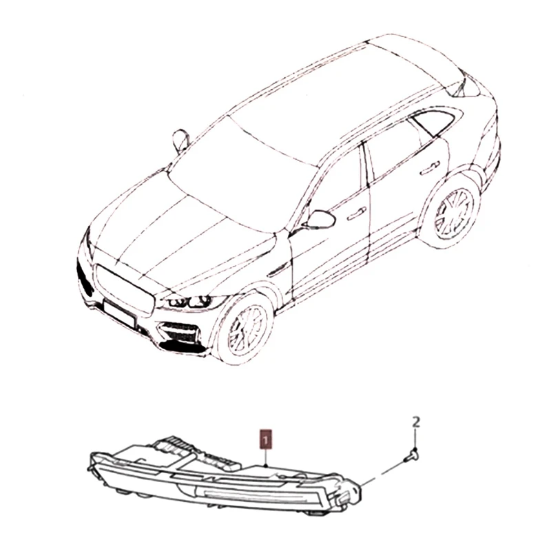 1Pair LED Signal Daytime Light For Land Rover Discovery 5 Jaguar F-PACE E-PACE Front Bumper Fog Lamp LR082053 LR082056