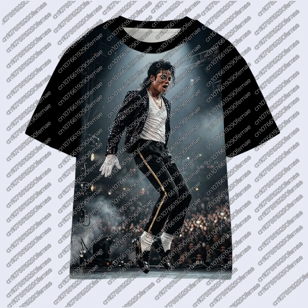 Neues Sommer-Kinder-T-Shirt „Michael Jackson Tribute“ im KPOP-Mix-Stil – Trendiges Oberteil für Jungen und Mädchen, ideal für den Alltag und Ausflüge, Fan-Geschenkidee – Detail 7