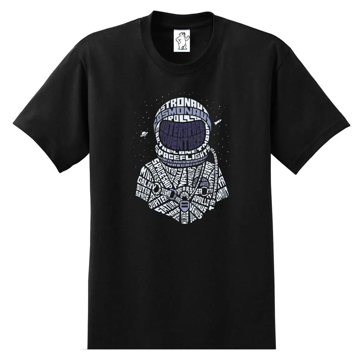 Astronaut Calligram T Shirt Men'S Big And Tall