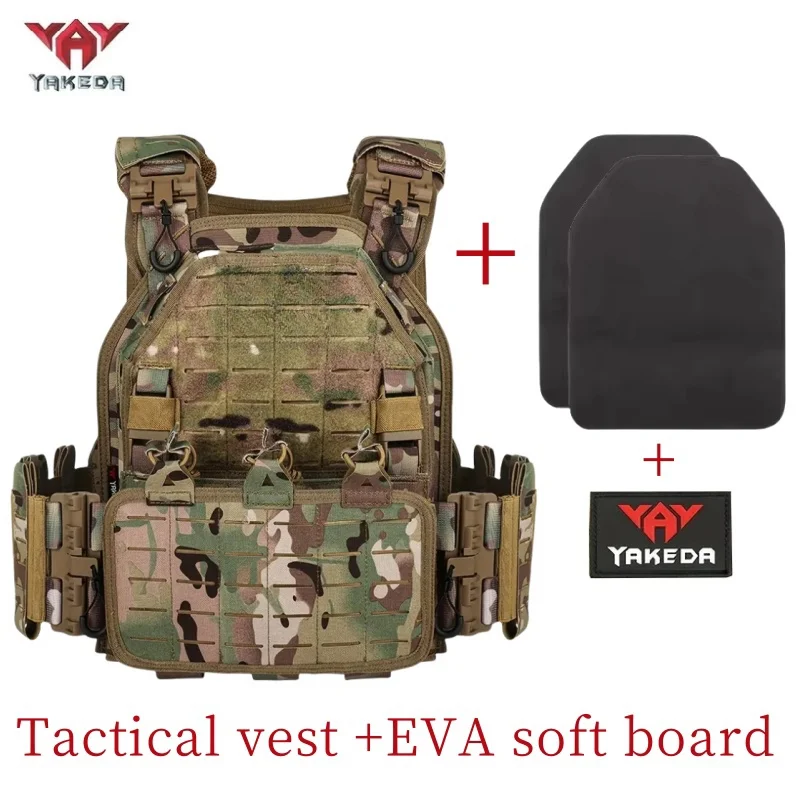 

YAKEDA Tactical Vest 6094 Fast detachable light laser cut outdoor hunting black gear carry vest of high quality
