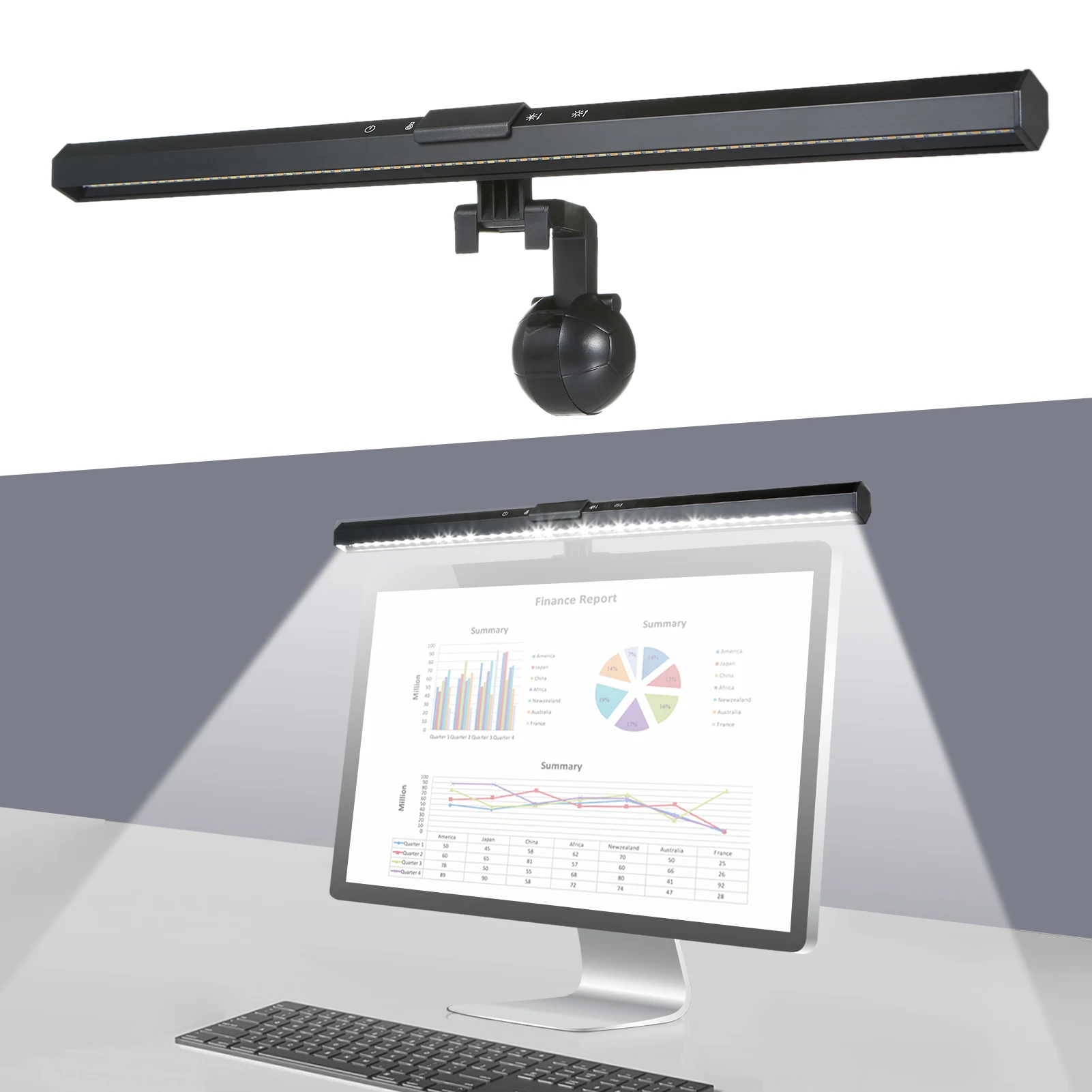 

D C5V 84 светодиода Экран монитора IP44 Водонепроницаемый 3 цвета Изменение температуры Чувствительный к прикосновению Управление яркостью
