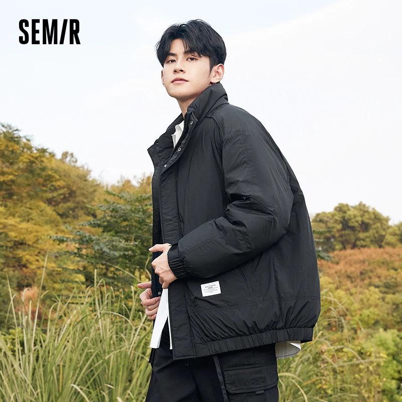 

Semir Down Jacket Men Workwear Reversible Winter Retro Trendy Black Thickened Bread Jacket