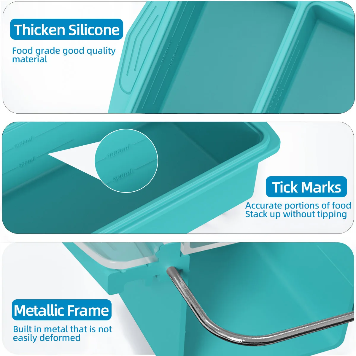 Silicone Freezer Trays with Lids Silicone Soup Freezer Molds - Leakproof BPA-Free Stackable Microwave & Dishwasher Safe