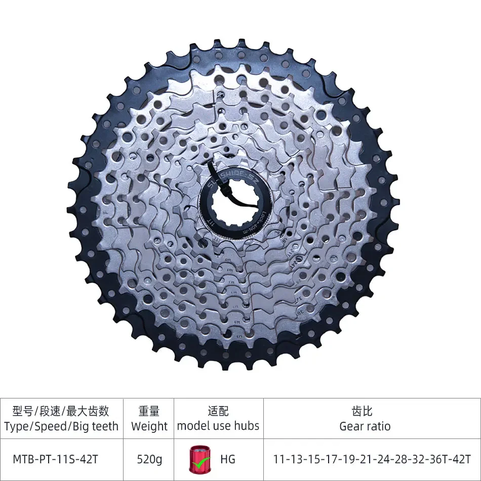 S-Ride M400 42T Transmission Kit 10 11 Speed Mountain Bike Accessories Rear Dial Tooth Plate 36T Bicycle Derailleur Square Hole