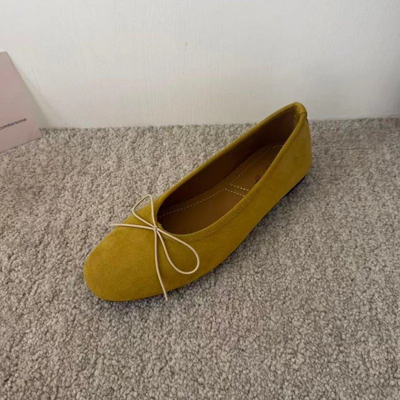Weiche Ballerinas mit Schmetterlingsknoten, runde Zehenpartie, Damenschuhe, Slip-On-Schuhe, flache Schuhe für Damen, neu im Jahr 2026. – Detail 3