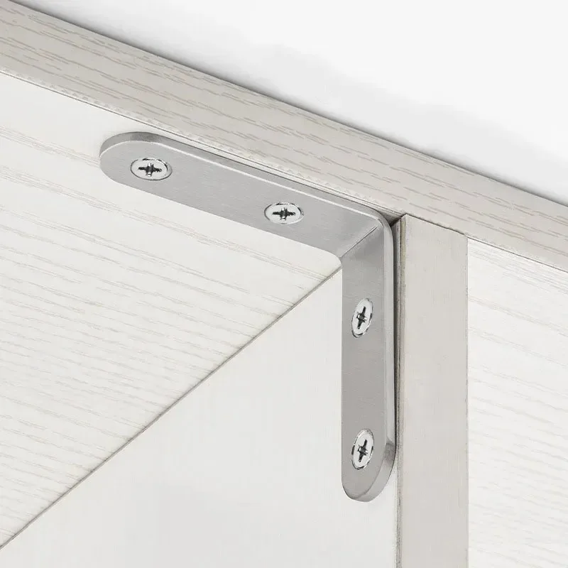 10PCS 90 Degree Angle Corner Brackets Stainless Steel Corner Brace Fastener Wall Brackets Hanger for Shelves,Table,Chair image 4
