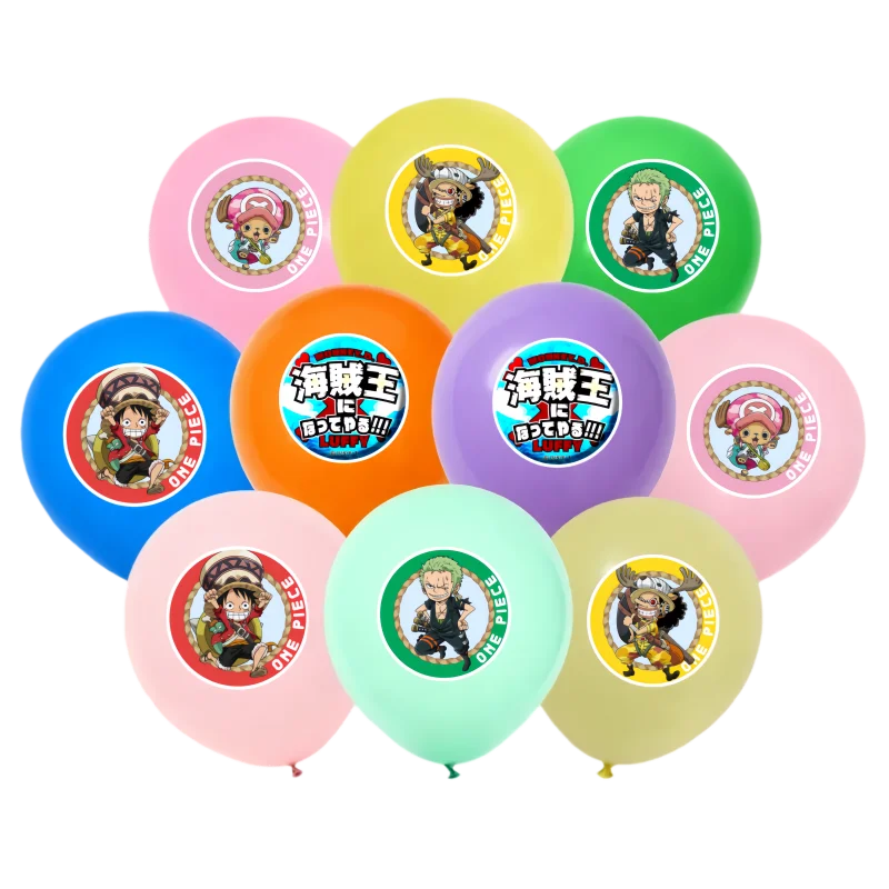 

One Piece Happy Birthday Party Decoration Suit Luffy Foil Balloon Blue Number Set Backdrop Banner Cake Decorative Topper Toys