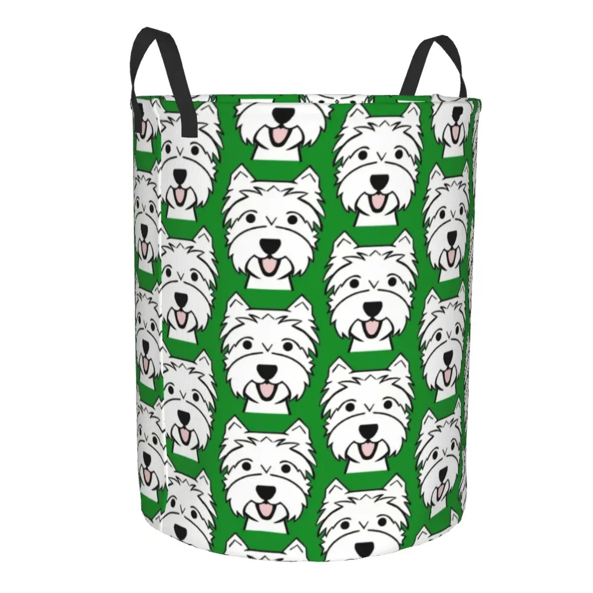 West Highland White Terrier Puppy Laundry Hamper Large Storage Basket Westie Dogs Kids Nursery Toy Organizer