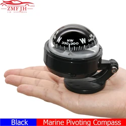 Mini Navigation Compass Camping Gear Small Compass Guide Ball For Marine Boat Vehicle Car Compass Black Car Decoration Car Parts