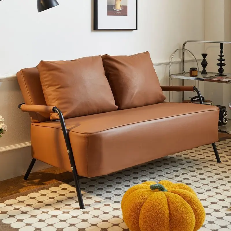 Retro single sofa living room new simple modern rental room Internet celebrity double small apartment fabric sofa chair