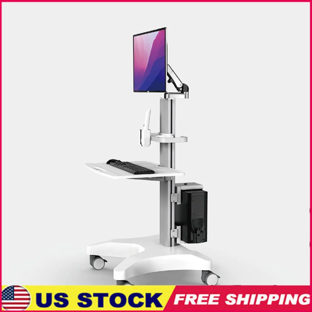 

Medical Trolley with Adjustable Monitor Holder and Oral Scanner Holder Dental Cart with Wheels Laboratory Hospital Use OC-1T