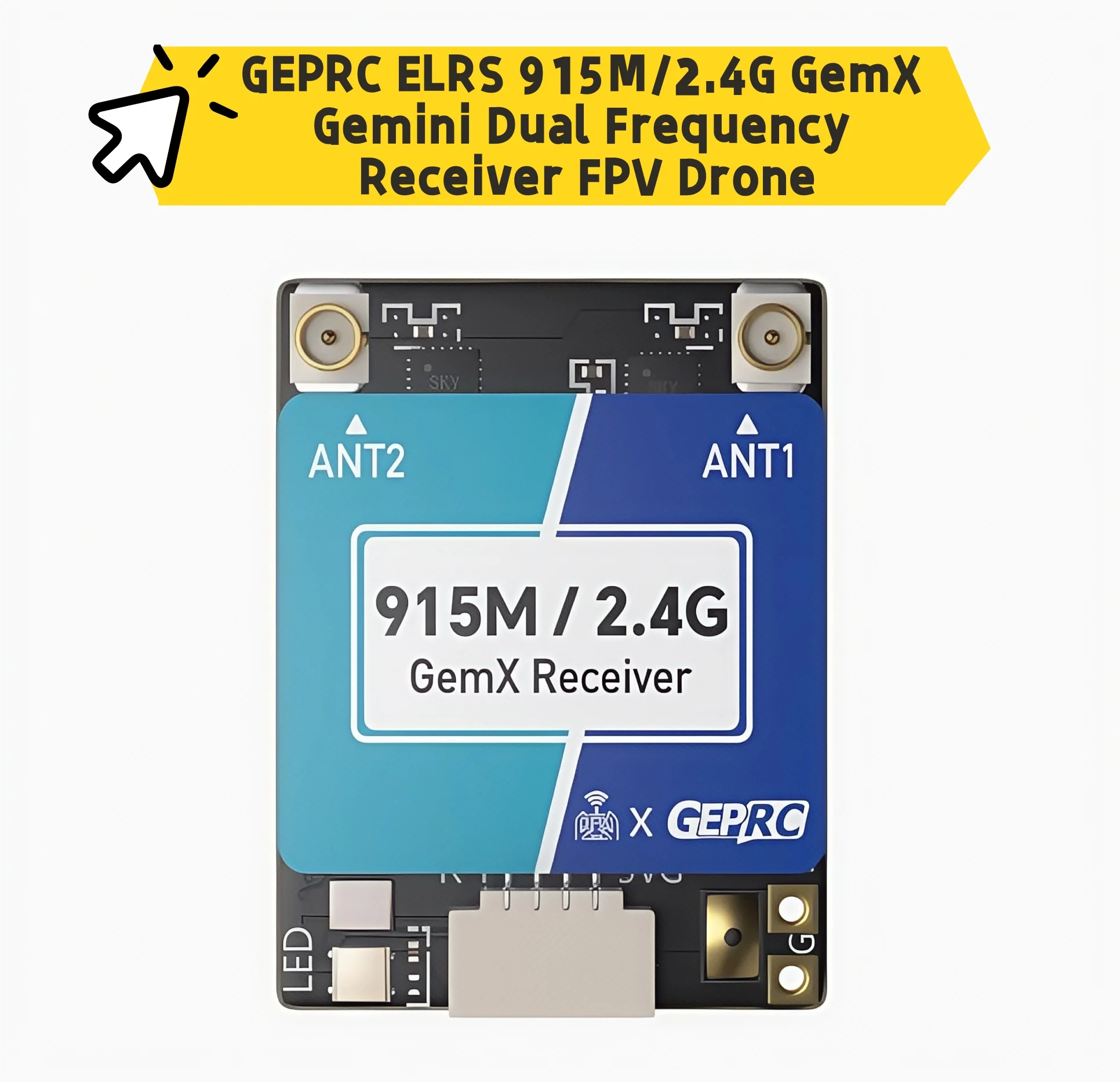 

GEPRC ELRS 915M/2.4G GemX Gemini Двухчастотный приемник FPV Дрон