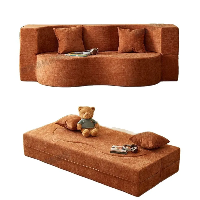 living room small apartment compression household leisure fabric break double sofa folding sofa bed