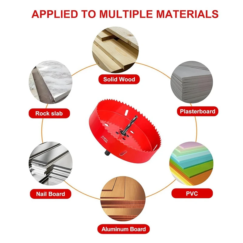 AC62-6 Inch Hole Saw - 152Mm Bi-Metal Hole Cutter For Different Project With Smooth & Flat Drilling Edge, Fast Chip