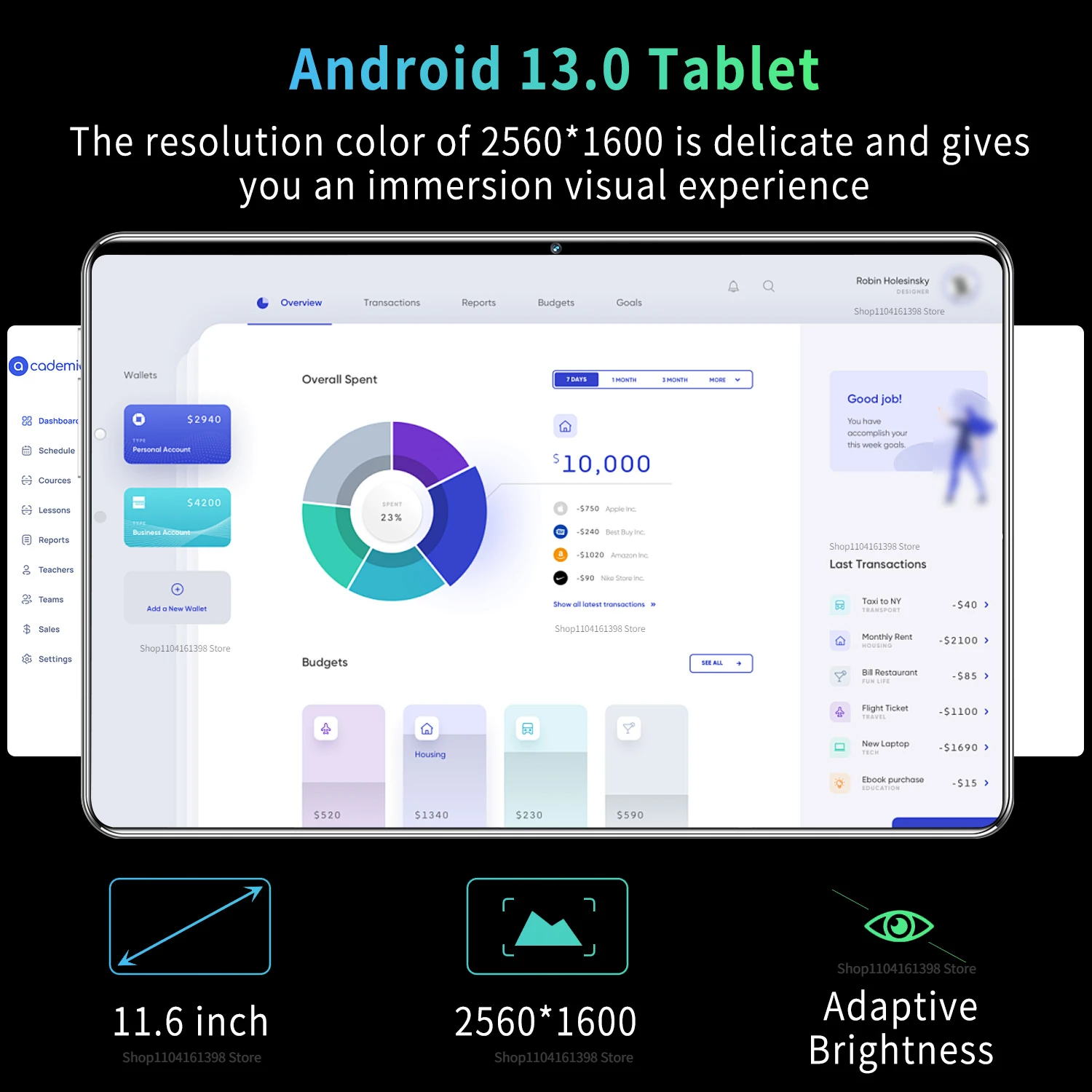 AndroidデュアルSIMタブレット,11.6インチ,オリジナル,16GB RAM, 1テラバイトROM, 12000mah,Bluetooth, 5gネットワーク,11.6インチ,2021,新品