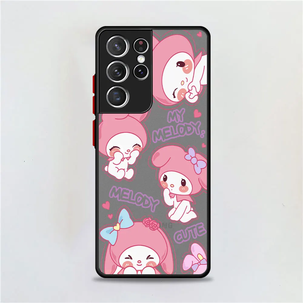 Cute Kuromi Melody Case For Samsung Galaxy S23 Ultra S22 Plus S21 S20 FE S10 Note 20 10 Lite Luxury Funda PC Hard Phone Cover