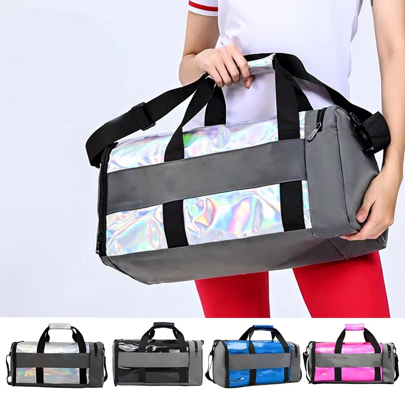 Pearl Glossy Gym Bag Women Swimming Handbag Beach Pack Waterproof Yoga Pouch Training Sports Fitness Shoulder Bags Shoes Storage