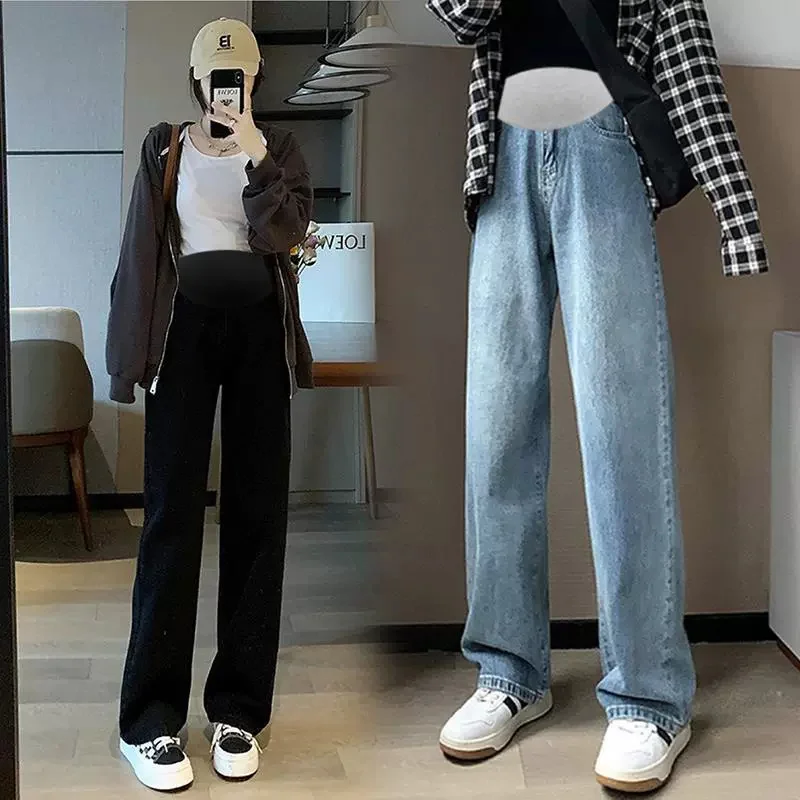 

Модные женские джинсы для беременных, брюки для отдыха, брюки для беременных, облегающие брюки для беременных больших размеров, одежда для беременных, одежда для мам