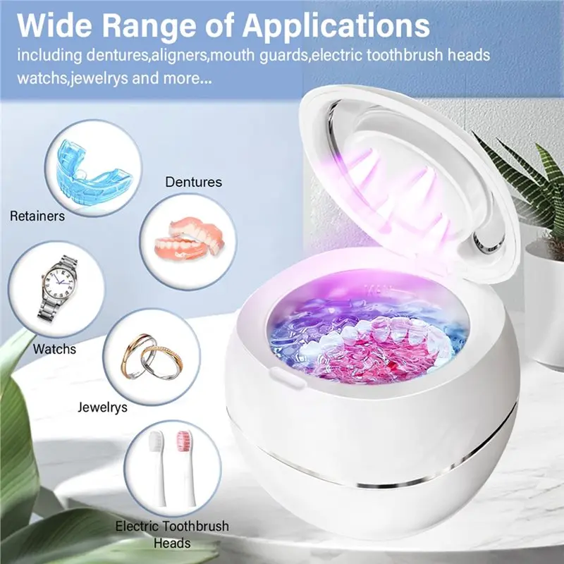 AB43-Ultrasonic Cleaner Ultrasound Jewelry Cleaner Dentures Retainer Washing Machine Ultrasonic Cleaning Bath EU Standard