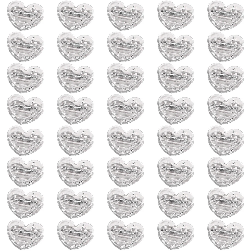 40 pçs clipes de coração claro pequena foto grampos para arquivo notas de papel pasta decoração de escritório em casa exibição de parede multi-função suprimentos