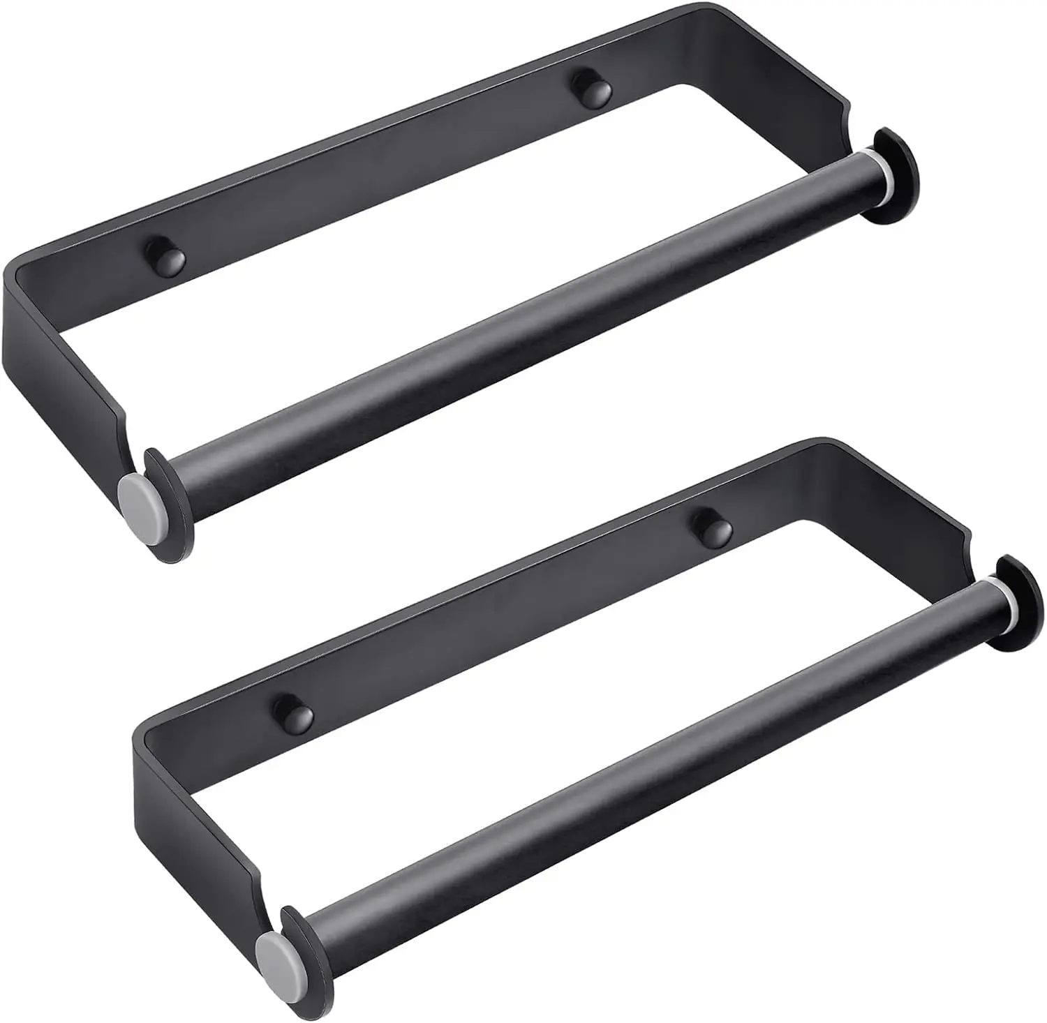 

Adhesive or Drill Mount Paper Towel Holder, Wall Mount for Kitchen Bathroom Black 2 Pack